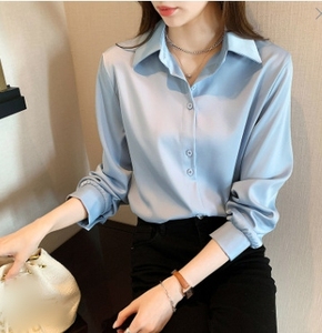 <span class=keywords><strong>เสื้อ</strong></span>ชีฟองแฟชั่นใหม่ปี 2026 สไตล์ลำลอง ระบายอากาศได้ดี คอปกถัก ทรงปกติ แขนยาว <span class=keywords><strong>เสื้อ</strong></span>เชิ้ตพื้นฐาน - Product Image 5