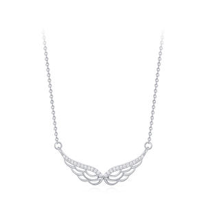 Conjunto de Joyería con Collar de Alas de Ángel en Plata de Ley S925, Versión en Cobre Personalizable, para Mujer, Diseño de Colgante Elegante - Product Image 1