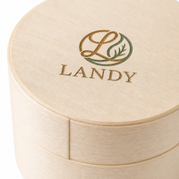 Boîte à tarte ronde en bois de peuplier gravée sur mesure avec logo, écologique et jetable, idéale pour les pizzas gourmandes et les cadeaux