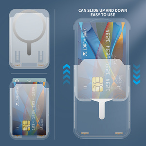 Porte-cartes magnétique transparent robuste pour iPhone 16 17 18 Pro Max, étui coulissant transparent avec fente pour cartes, cadeau promotionnel - Product Image 1