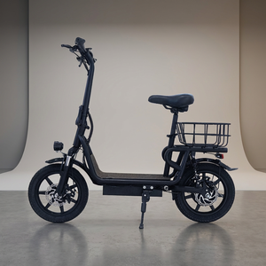 Vélo électrique <span class=keywords><strong>de</strong></span> <span class=keywords><strong>ville</strong></span> électronique pliable <span class=keywords><strong>de</strong></span> 12 pouces unisexe, trottinette pour adultes à deux roues avec moteur <span class=keywords><strong>de</strong></span> 350W, lumière LED, panier, siège, portée <span class=keywords><strong>de</strong></span> 20km - Product Image 1
