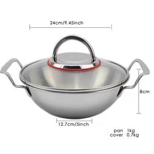 Sartén <span class=keywords><strong>para</strong></span> <span class=keywords><strong>paella</strong></span>, sartén <span class=keywords><strong>para</strong></span> <span class=keywords><strong>paella</strong></span> de acero inoxidable de 9,4 pulgadas adecuada <span class=keywords><strong>para</strong></span> todas las estufas, incluida la inducción, 24CM - Product Image 3