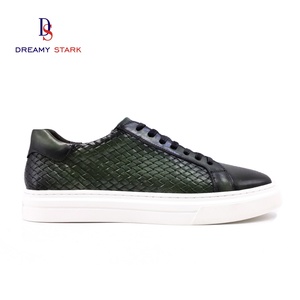 Chaussures pour hommes en cuir faites à la main, originales, personnalisées, en gros, nouvelle collection quatre saisons, baskets tendance à bout rond, pour loisirs - Product Image 4