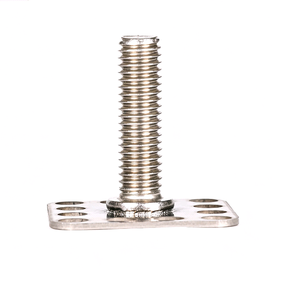 Placa Base Cuadrada Soldada con Perno de Fijación, Acero al Carbono Galvanizado, Acero Inoxidable 304 316, Tornillo de Montaje Personalizado para Paneles Solares de Aluminio - Product Image 2