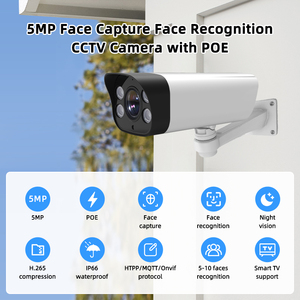 5MP POE CCTV Nhận dạng khuôn mặt máy ảnh nhiều nhân viên sinh viên tham dự hệ thống ai, 5-10 khuôn mặt công nhận tại 10m, Linux SDK - Product Image 2