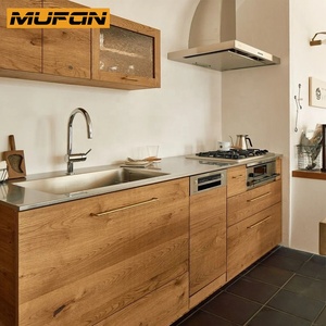 Produttore di Cucine su Misura con Design Giapponese Moderno, Angolo Cottura per Appartamenti, Piccola Credenza, Mobili Modulari in Rovere Bianco - Product Image 1