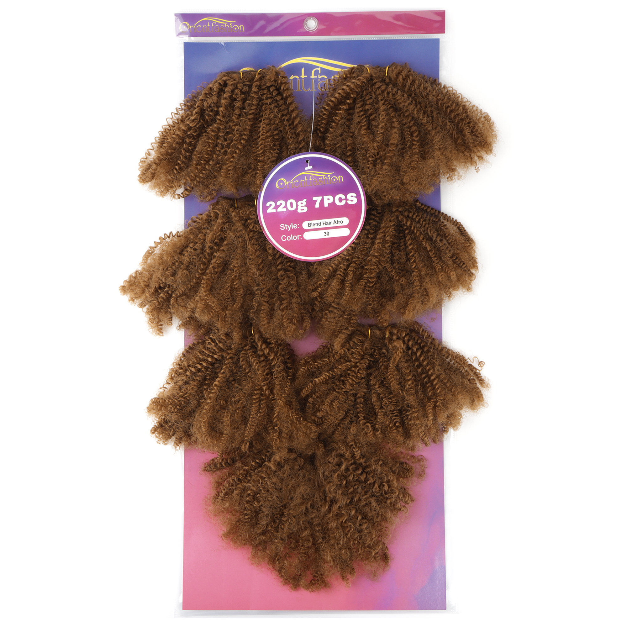 Main productWholesale Products Sale Soft Afro Kinky Curly Hair Synthetic 7pcs/pack Hair Weft With Closure Ombre African Weave Hair Bundles - Image 2
