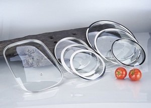 12 Inch Square Frying <strong>Pan</strong> <strong>Lid</strong> Glass <strong>Lid</strong> With Stainless Steel Rim <strong>for</strong> Cookware - Product Image 3