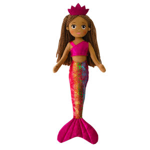 高品質ミニ45CMマーメイドおもちゃ人形黒肌ぬいぐるみマーメイドおもちゃ人形柔らかい布マーメイド人形女の子のための海と砂のおもちゃ - Product Image 3