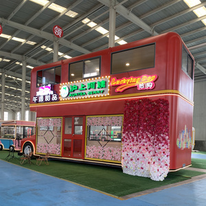 Custom Low Cost Red Double Decker Food Vending <b>Bus</b> Restaurant Mobile Drivable Food Truck With Fully Equipped Equipments - Product Image 2