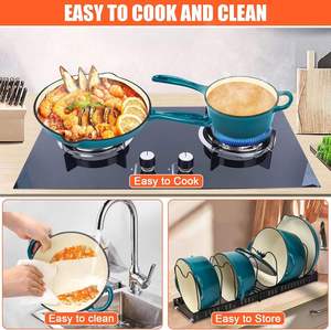 طقم أواني طهي من الحديد الزهر المطلي بالمينا متعدد الألوان مكون من 11 قطعة، قدر هولندي للطهي بالحث الحراري، الأكثر مبيعًا بالجملة - Product Image 5