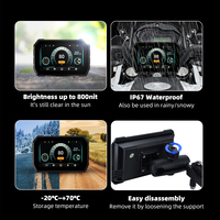 Navigateur GPS portable pour moto avec CarPlay et Android Auto sans fil, écran tactile 5 pouces, compteur de vitesse pour moto, écran IPS 5 pouces, compatible Apple