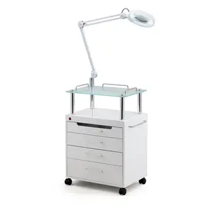 Chariot médical de chariot cosmétique de beauté pour le lit de beauté avec la lampe UV de tatouage de Cabinet de désinfection d'ozone de lumière froide de LED