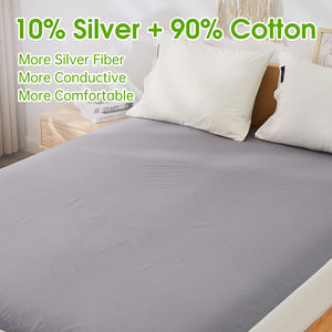 शीर्ष गुणवत्ता वाले ब्रिटेन 10% 90% कार्बनिक कपास प्राकृतिक उपचार ग्राउंडिंग बेड शीट के साथ चांदी-प्लेटेड कपड़े - Product Image 3
