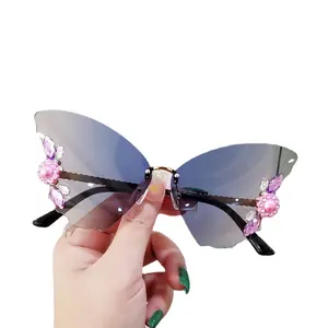 Randloser Schnitt Stil Grenz überschreiten der Außenhandel Lustige Sonnenbrillen Mode Schillernde Hipster Party PC Frauen Kinder Metall Kunststoff Oem