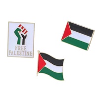 Broche plaquée or gratuite en gros drapeau de la Palestine broche carte conception émail Palestine broche insigne en stock