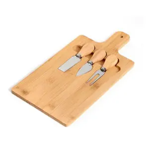 Food Grade Bamboe Acacia Roterende Charcuterie Boards Kaasplank Serveerschaal Inclusief Mes En Vork