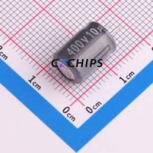 Condensador Electrolítico de Aluminio de Orificio Pasante ERK2GM100F11C35T4HO, Orificio Pasante, D8xL11mm 10uF 20% 400V 165mA-100kHz - Product Image 1