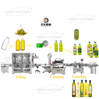 Personnalisation 12 têtes d'eau en plastique bouteille en verre remplissage capsulage étiqueteuse jus boisson huile d'olive liquide ligne de remplissage