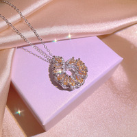 Collier de mariée KISS0130, forme géométrique, zircon jaune brillant et magnifique, bijoux de mode pour femmes