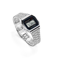 Correa de Metal Clásica de 18 mm con Tres Cuentas para Reloj CASIO Royal AE1200, Correa de Acero Inoxidable para Hombre