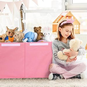 Organisateur de jouets pour filles, grand coffre à jouets pour tout-petits, coffre à jouets pour enfants, pliable, avec séparateur amovible pour salle de jeux, chambre à coucher - Product Image 5