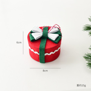 Non-woven Fabric <b>Christmas</b> Ornaments Red Felt Gift <b>Box</b> Hanging Pendant with Bow Xmas <b>Tree</b> Decoration for Home Party - Product Image 5