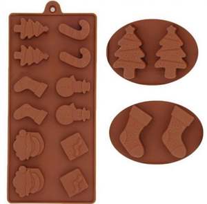 Moule à chocolat en Silicone <span class=keywords><strong>1</strong></span> pièce, <span class=keywords><strong>série</strong></span> de noël, boîte-cadeau d'arbre de noël, moule de glace en forme de tête de noël - Product Image 2