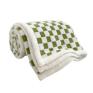 Elegant Checkered Plaid Home Decor Checkerboard Throw Blankets Soft Cozy All Seasons Blanket for Bed and Sofa