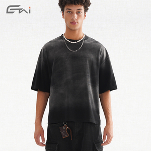 Tshirt Sunfade swear Streetwear 280 Gsm dei pesi massimi Sunfade Boxy Fit t Shirt Sunfade vestiti di personalizzazione completa per gli uomini - Product Image 2