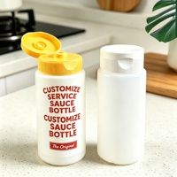 Bouteille en plastique vide de 250 ml, 375 ml, 500 ml, finition mate, pour sauce chili, salade, ketchup, sauce piquante, avec bouchon à vis noir