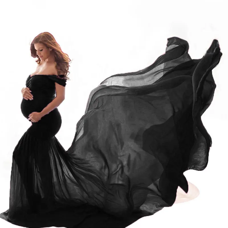 Длинное свадебное платье для беременных с глубоким V-образным вырезом для фотосессии платье для беременных для будущей матери вечернее платье для беременных