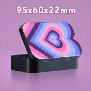 Étui à cigarettes noir en métal à roulettes, 20 pièces, avec logo personnalisé, motifs cœur, dessin animé - Product Image 2