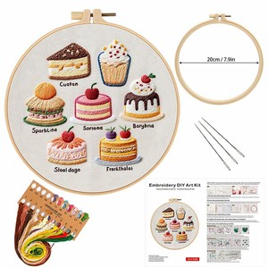 Adorables Kits de Bordado DIY con Diseño de Mimosa, Preimpresos con Patrones de Cupcakes, Frutas y Postres - Product Image 5