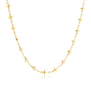 MYNENEY Modische Klassische Kreuz-Halskette 18K Vergoldete Kreuzkette für Hochzeit und Verlobung Damen-Halskette - Product Image 1