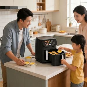 Friteuse à air numérique électrique carrée en plastique 9/10,5 L, sans huile, pour cuisson, économie d'énergie, cuisson rapide, usage domestique, modèle français - Product Image 6