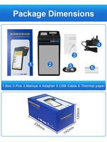 Systèmes de point de vente portables Android 14.0 à double écran de 8 pouces, 3 Go + 16 Go, imprimante 58/80 mm, NFC, caisse enregistreuse, terminal EPOS