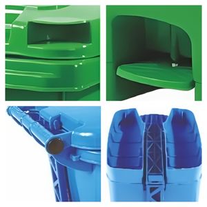 سلة مهملات بلاستيكية بدواسة قدم سعة 60 لتر للاستخدام الخارجي في مراكز التسوق والمدارس والمستشفيات - Product Image 3