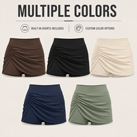 Jupe-short de tennis personnalisée pour femme, séchage rapide, froncée sur les côtés, avec short intégré, pour les matchs et le sport quotidien