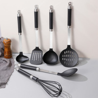Ensemble d'ustensiles de cuisine écologiques 6 pièces pour usage quotidien, ouvre-boîte et cuillère ajourée, pour la cuisine à domicile
