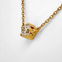 Collar de Cadena con Eslabones y Zirconia de Corte Brillante, Chapado en Oro de 18k sobre Plata de Ley, Hecho a Mano, Regalo de Compromiso para Mujer