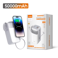 Banque d'alimentation LDNIO PQ50 avec logo OEM, capacité de 50 000 mAh, banque d'alimentation portable de grande capacité, banques d'alimentation de 50 000 mAh avec lumières LED