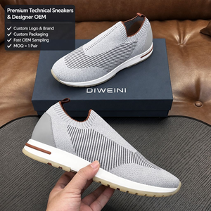 Luxury Designer Light <b>Grey</b> Walking <b>Shoes</b> <b>Men</b> High Quality Slip On Technical Baskets Zapatillas Chaussures New - Product Image 1