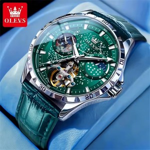Flywheel <b>Skeleton</b> <b>Automatic</b> <b>Watch</b> for Men Luminous Starry Sky Waterproof Business Wristwatch Mechanical <b>Watch</b> 6689 - Product Image 6