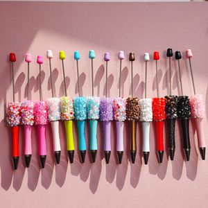 Nouveau style B7001 – Stylo à bille en plastique DIY avec perles, breloques, paillettes <span class=keywords><strong>color</strong></span>ées et strass – Jouet fantaisie pour la création de bijoux - Product Image 2
