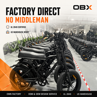 Vélo Électrique OBX G60 Offre de Septembre, VTT Urbain au Lithium, Moteur Brushless 1000W 48V 20Ah, Pneus Larges 20 Pouces, Suspension Intégrale