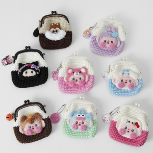 Portamonete in Stile Giapponese e Coreano, Borsa Dorata con Bocca in Resina <span class=keywords><strong>Anime</strong></span> Lavorata all'Uncinetto con <span class=keywords><strong>Filo</strong></span> a Fiocco di Neve, Realizzata a Mano con <span class=keywords><strong>Filo</strong></span> di Lana - Product Image 3
