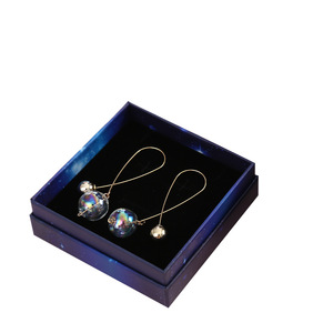 Cliente azul cielo estrellado cielo Ins Oem caja de regalo de papel anillo de joyería embalaje de caja pequeña pulsera - Product Image 5
