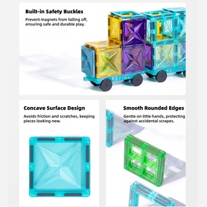 Nouveaux blocs de construction éducatifs Montessori 3D en plastique translucide portables pour enfants et bébés, ensemble de tuiles et de blocs de construction - Product Image 4