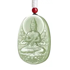 Natural Jadeite Jade Pendant Buddha Gift Necklace Talisman Burma Jade Haute Joaillirie Pendant